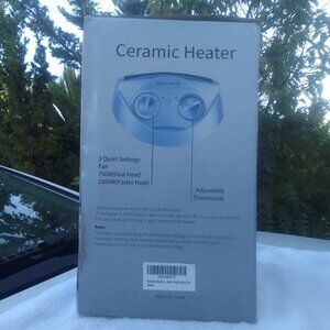 Givebest ceramic heater w 3 control settings, over-heat protection, etc.